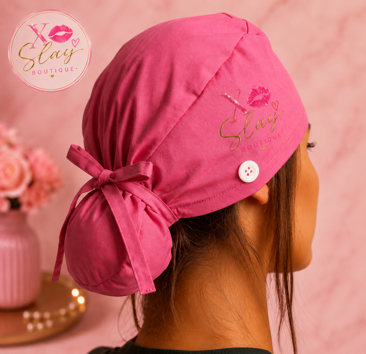 Pink XoSlay Scrub Cap